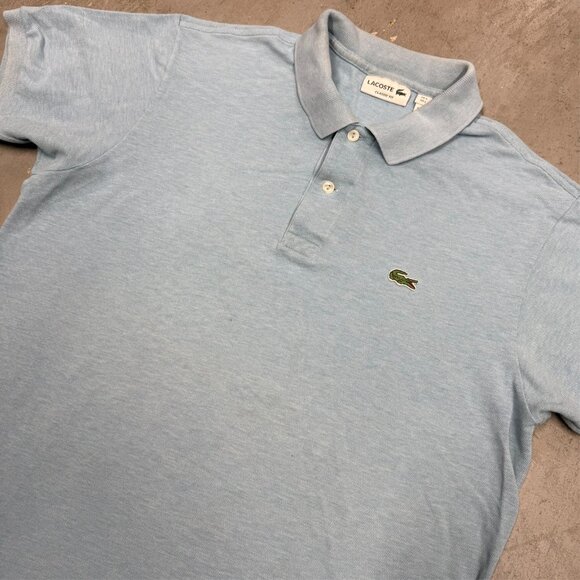 Lacoste Polo Shirt Mesh Cotton Short Sleeve Blue Made in Peru Classic Fit Large - Picture 3 of 8